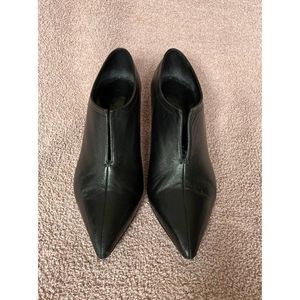 M. Gemi Black Leather Heel Ankle Boots Women’s Size 36.5